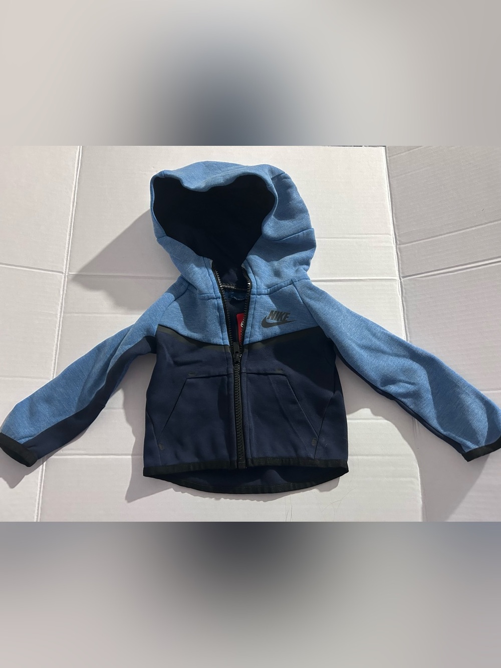Nike Kids Two-Tone Light Blue & Navy Hooded Zip Jacket